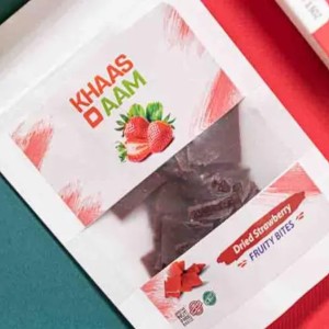 KhasoAam Strawberry Flavor 40 Gm, 100% Natural Dried Straw berry Fruit Candy | Khaso Aam Premium Strawbery Fruit Bar, Strawberry Candy Strawberry Pulp